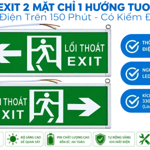Đèn Exit 2 mặt chỉ 1 hướng - Touming