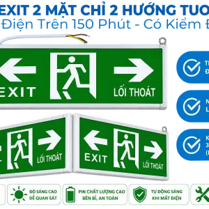 Đèn Exit 2 mặt chỉ 2 hướng - Touming