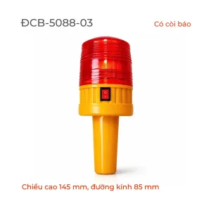 Đèn cảnh báo giao thông 5088 có còi loại cầm tay dùng pin