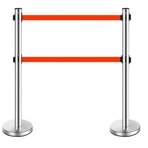 Cột chắn inox dây kéo căng 2 dây song song