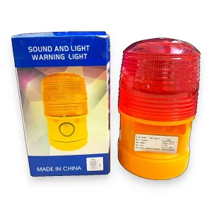 Đèn cảnh báo chạy bằng 4 pin có đế nam châm không còi