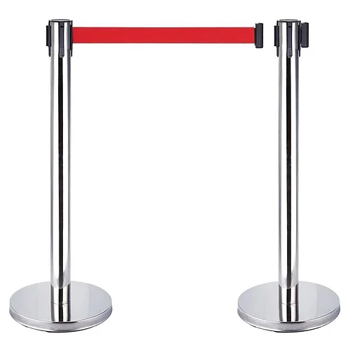 Rào chắn phân cách cột inox màu đỏ loại 3m