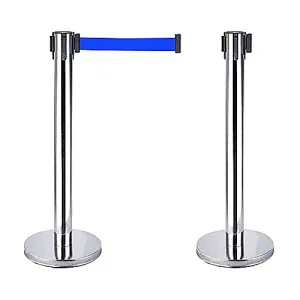 Rào chắn phân cách cột inox màu xanh loại 5m