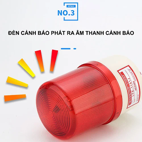 Đèn quay cảnh báo loại 220v có còi âm thanh cảnh báo - Ảnh 2