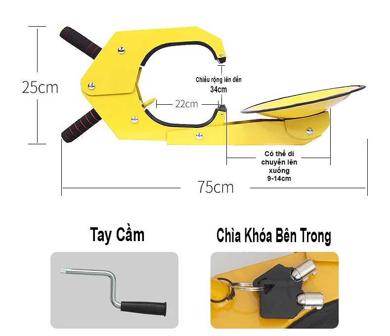 Khóa Bánh Xe ô tô mã 001 - Ảnh 3