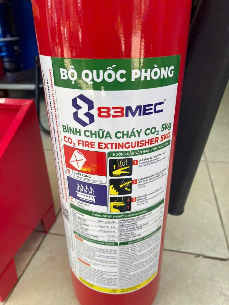 Bình chữa cháy khí CO2 5kg - Bộ Quốc Phòng - Ảnh 2