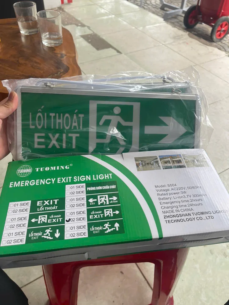 Đèn Exit 2 mặt chỉ 1 hướng - Touming - Ảnh 2