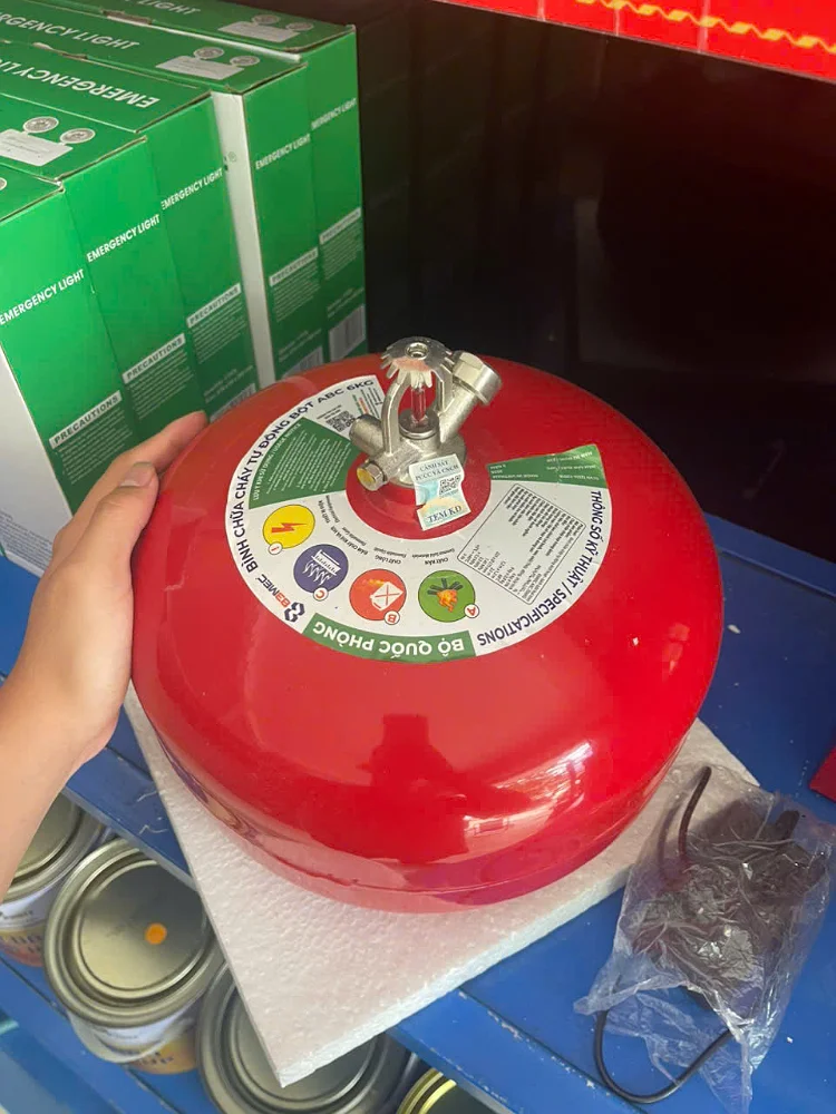Bình cầu chữa cháy tự động bột ABC 6kg - Bộ Quốc Phòng